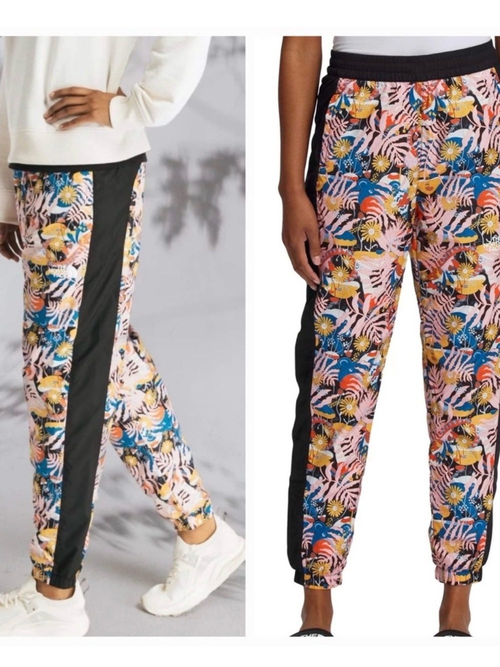 The North Face Floral Track Joggers with Black Side Panel